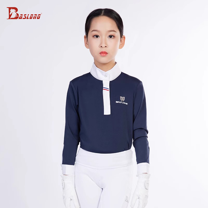 Polo Shirt Equestrian - Baslong roupas equestres crianças camiseta topo