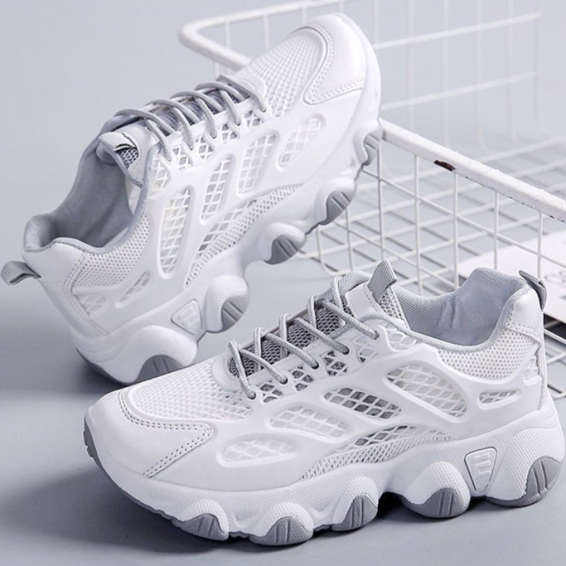 Outdoor Sports Shoes - Malha respirável chunky tênis esportes ao