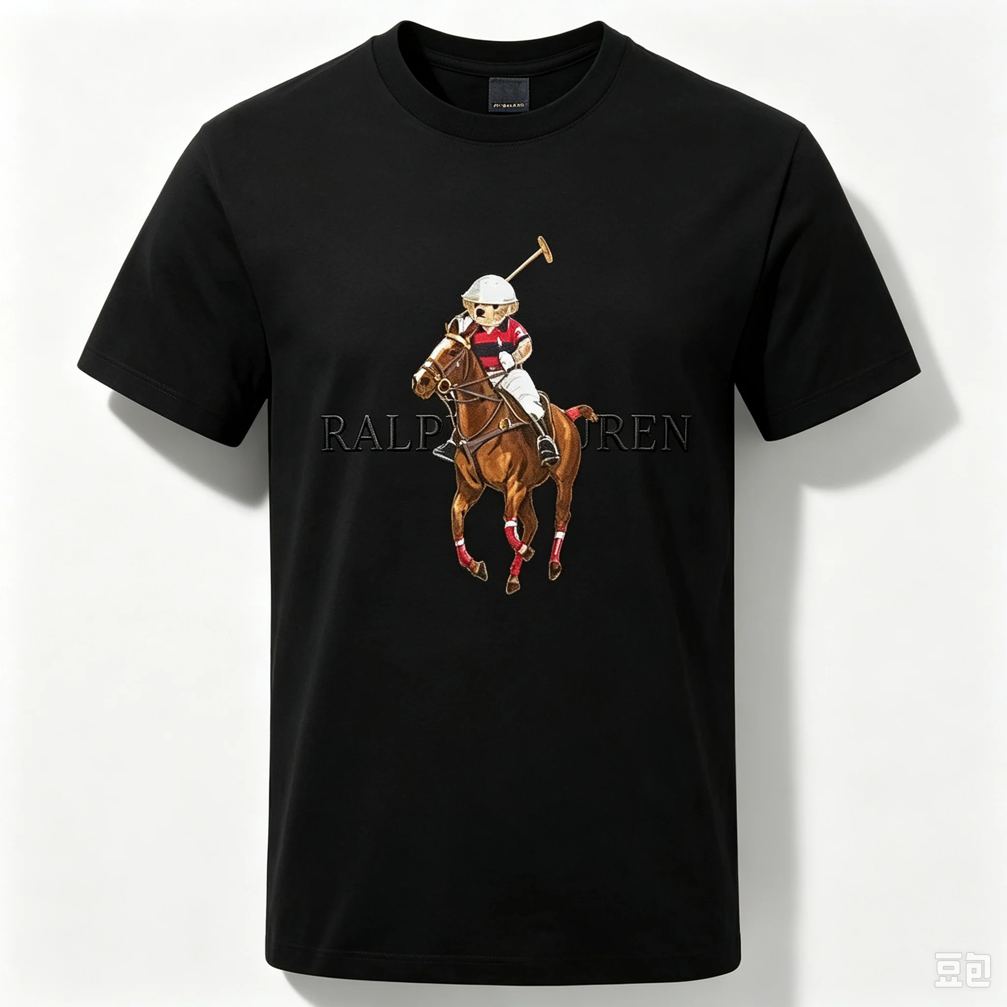 Camiseta Equestre Preta Bordad - Polo Shirt Equestrian avaliação e preço